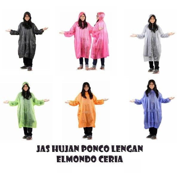 JAS HUJAN CERIA 201 ELMONDO PONCHO LENGAN CERIA ELMONDO 201