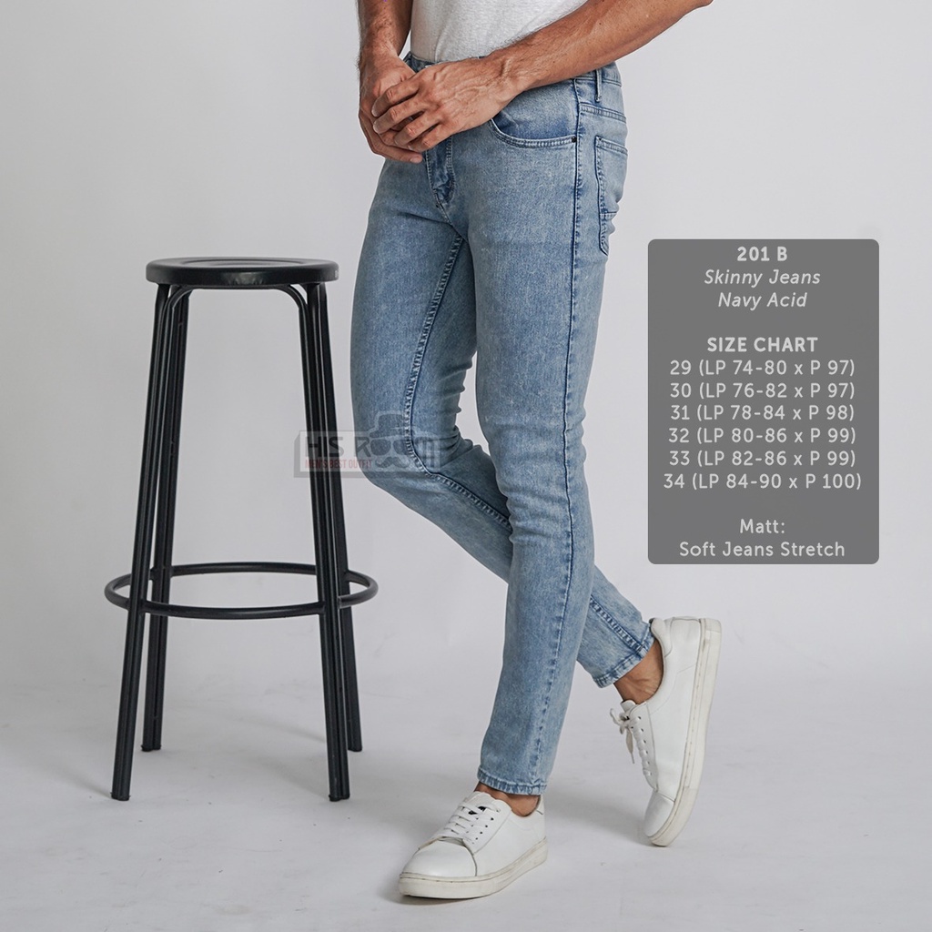 HSRM - 201 (BISA COD) Celana Panjang Jeans Pria Soft Jeans Strech Skinny Jeans Pria Jins Pria