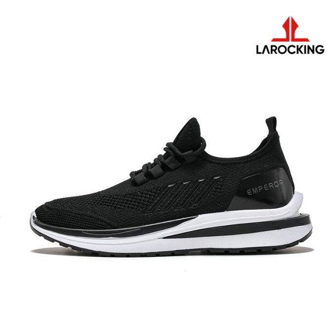 Larocking - Emperor Hitam Polos | Sepatu Sneakers Running Gym Shoes