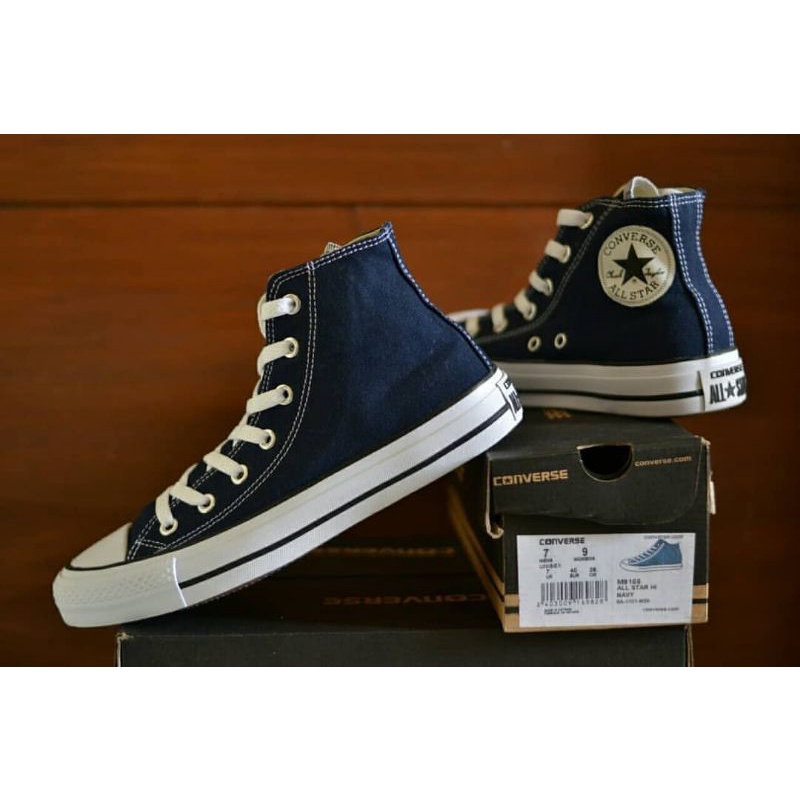 Sepatu Converse Allstar High Boots Tinggi Navy Biru Hitam Merah Grey Fullblack Sekolah Kerja Kuliah Kado