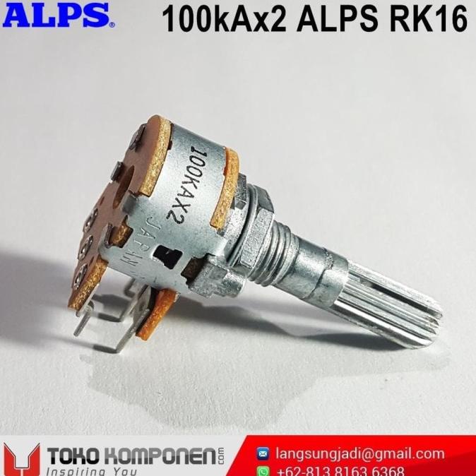 100Kax2 Alps Rk16 Japan Stereo Potentiometer Potensio 100K 100Kb B100K Termurah