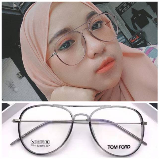 Frame + Lensa - Frame TF 2191 Trendy - Kacamata Paket Lensa Minus -Kacamata Minus Aviator Murah