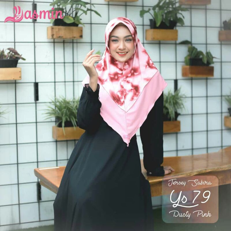 Bergo Instan Alesya Yasmin Hijab Ys 79 jilbab motif tie dye