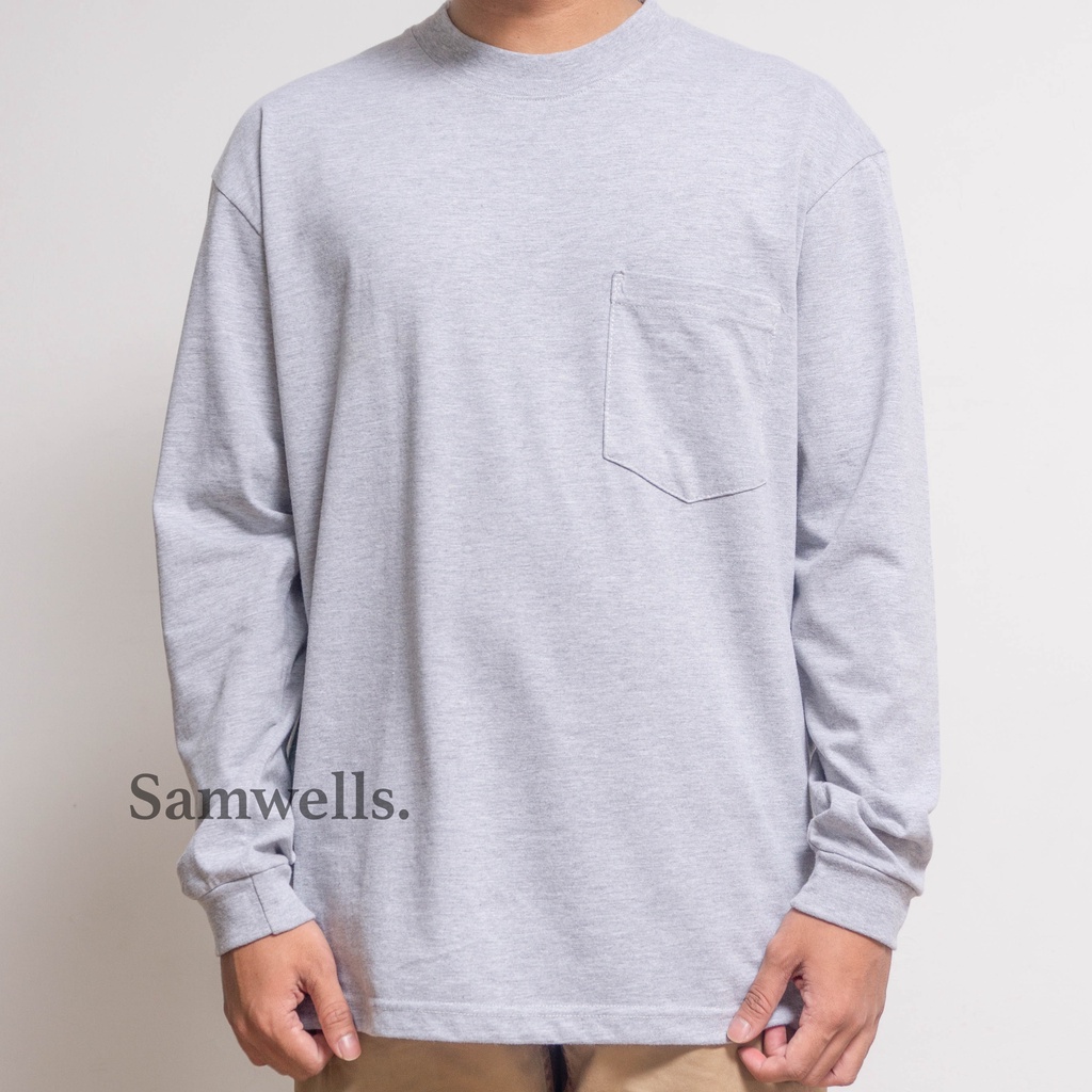 KAOS OVERSIZE / KAOS POLOS OVERSIZE /T-SHIRT POLOS OVERSIZE/OVERSIZED LONG SLEEVE PREMIUM GREY