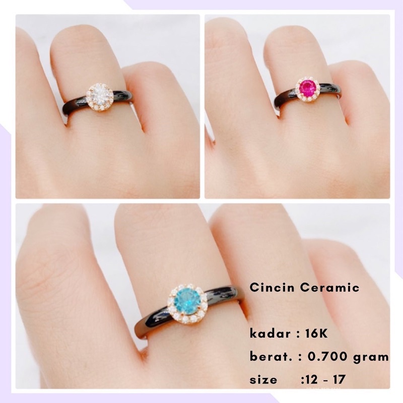 Cincin Emas Ceramic 16K 0.700 Gr