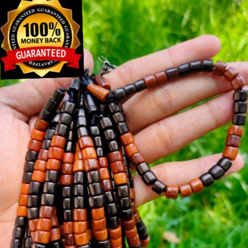 [✅COD] Gelang Tasbih Kesehatan Isi 33 Butir Koka Kaokah Kokka Kaukah Kaoka Kokah Asli Original Pria Wanita Model Marjan Coklat Polos