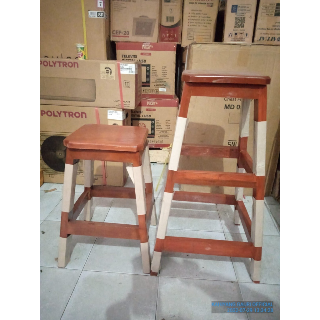 kursi kotak minimalis/kursi cafe kayu TINGGI GOJEK