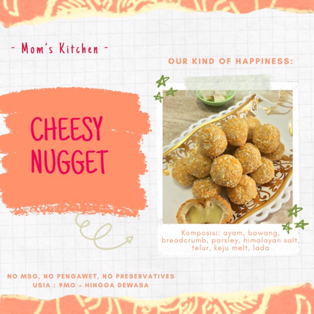 

Cheesy chicken nugget