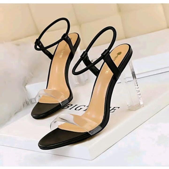 SANDAL HEELS HAK KACA 9CM STRAP JELLY TALI SANDAL ANDIEN DR-018