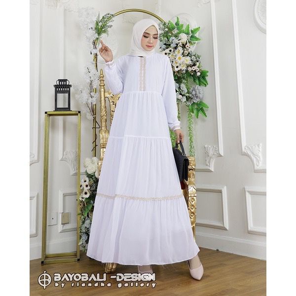 (DBY) GAMIS BESTARI RENDA MAXI DRESS BUSUI WANITA RAYON