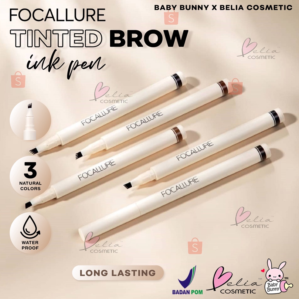 ❤ BELIA ❤ FOCALLURE Fluff Tinted Brow Ink Pen FA161 | Pensil Alis | Eyebrow Pen | BPOM