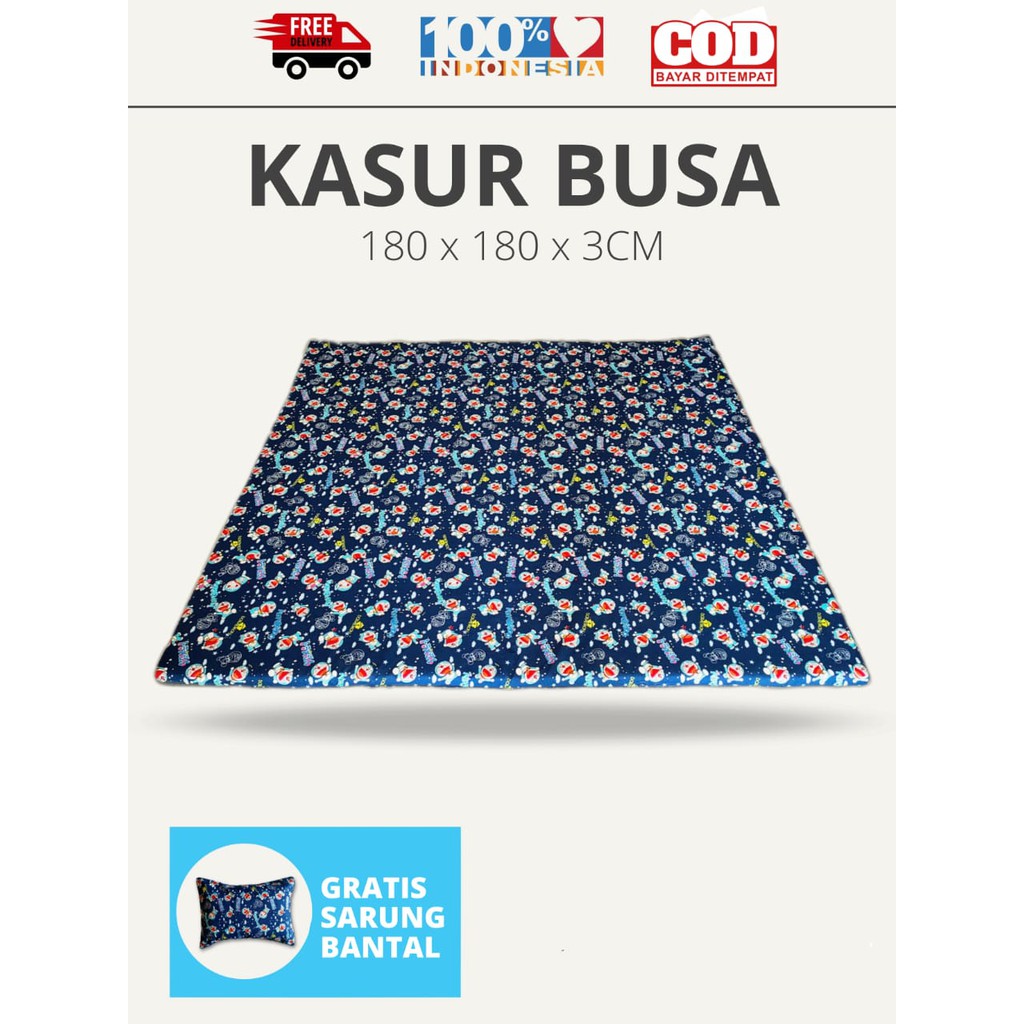 Kasur Busa Lantai Jumbo 180 x 180 x 3 CM Plus Sarung Bantal / Kasur Modern / Kasur Busa Lipat