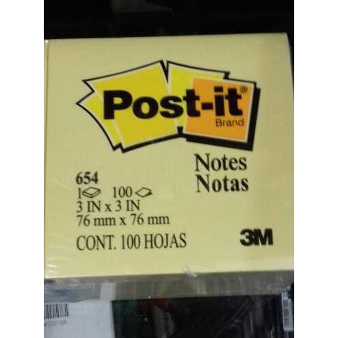 

BEST SELLER POST-IT/ POS- IT 654 3M 76mmx76mm KERTAS TEMPEL PEMBATAS TERJAMIN