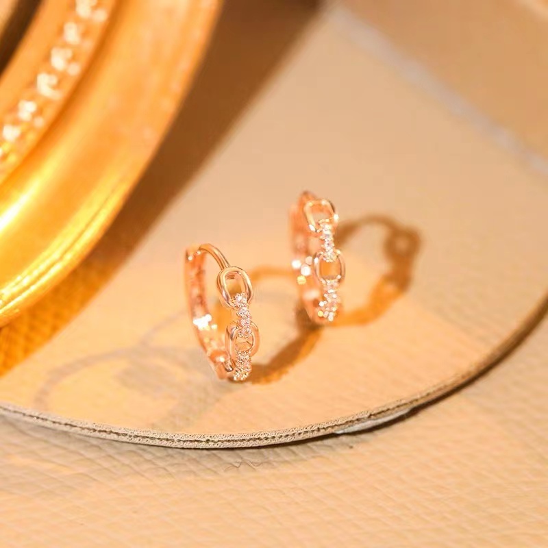 Anting Tusuk Gantung Bahan Sterling Silver 925 Desain Huruf T Warna Rose Gold Gaya Perancissimple Untuk Wanita