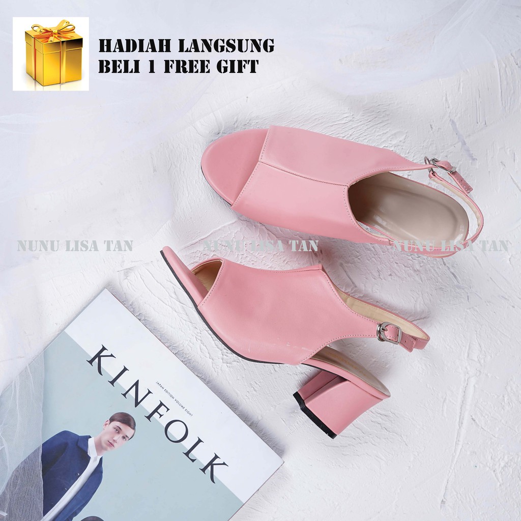 NunuLisaTan - Termurah High Heels TAHU Hak Tinggi 5CM hitam moka pink