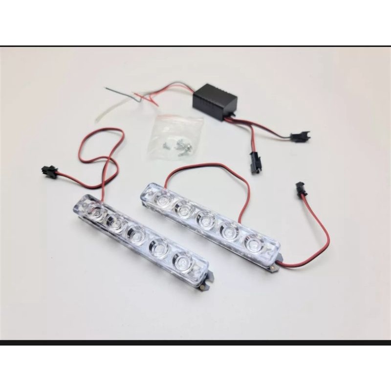 Lampu motor DRL kedip blitz LED 2 mode 4 5 6 mata blue universal motor