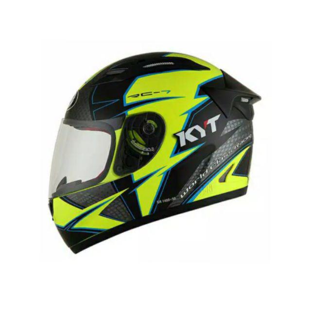 Helm KYT fullface KYT RC7 RC seven motif-#16 yellow fluo