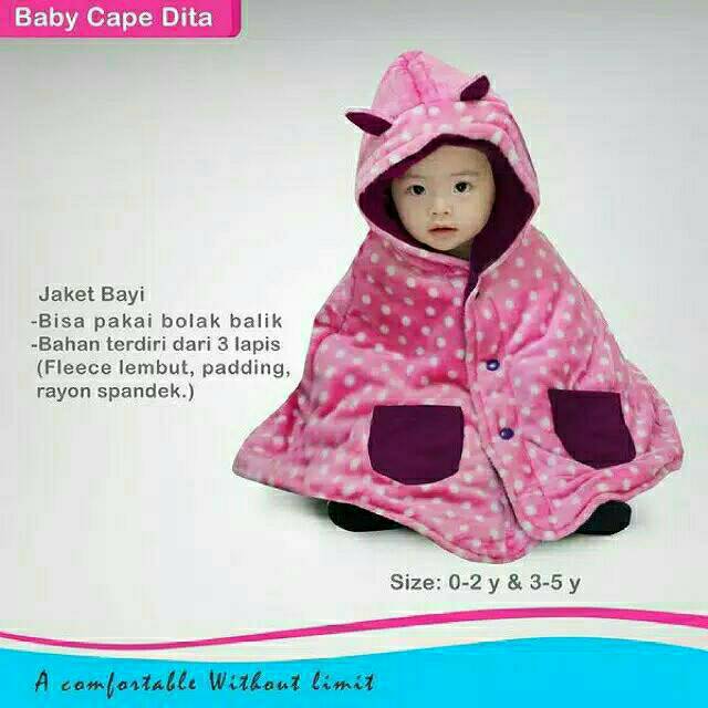 Baby Cape Dita selimut bayi babycape jaket bayi jaket bolak balik  jaket selimut