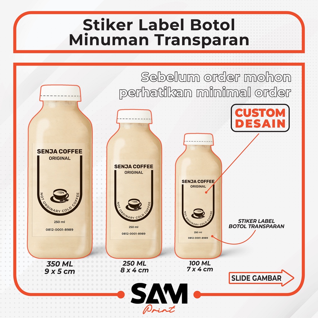 Jual Cetak Stiker Label Botol Kopi Transparan Label Minuman Label Botol Custom Print Shopee 7588