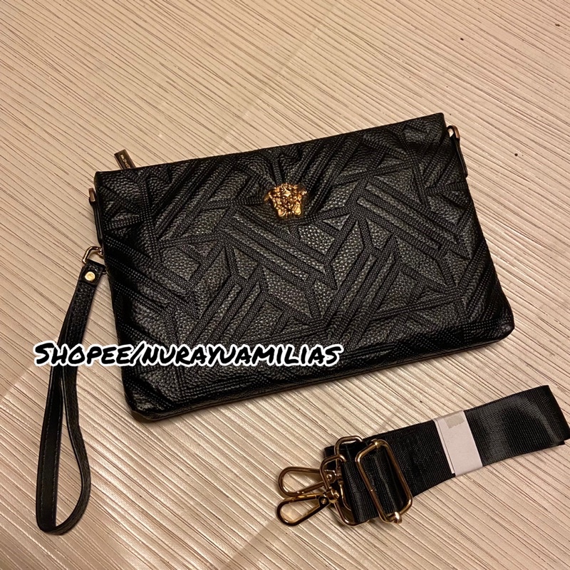 Clutch Vers@ce ori leather import premium clutch kulit pria import branded