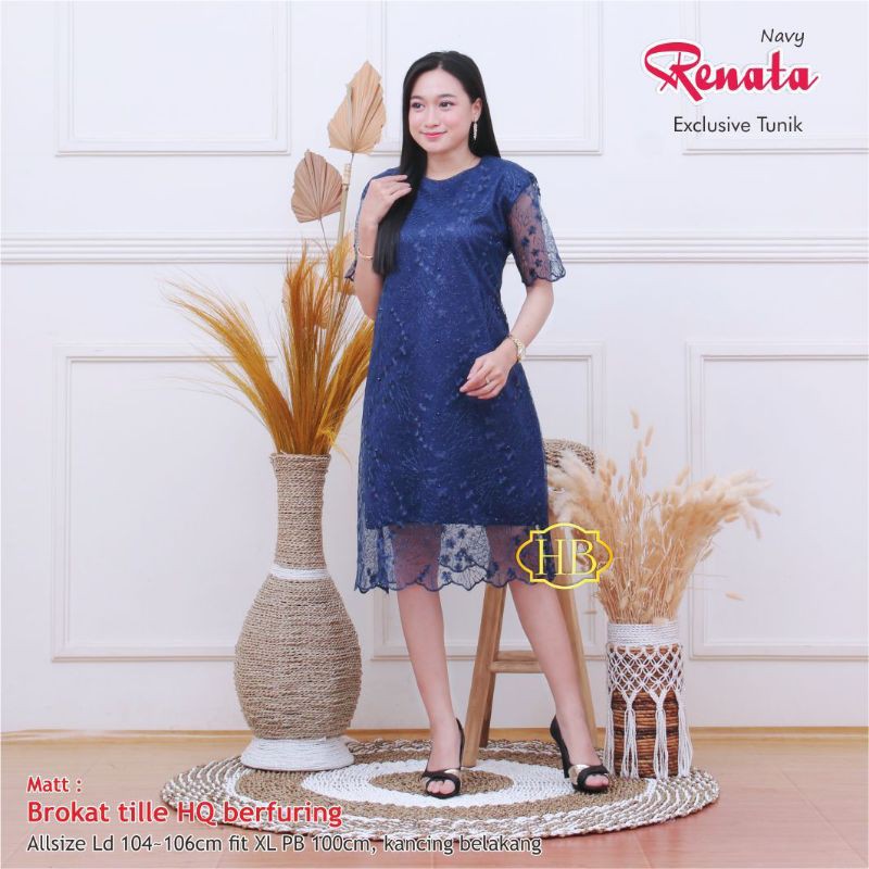 RENATA TUNIC BROKAT NAVBOR YELBOR WHITBOR CREAMBOR