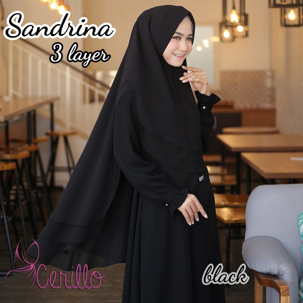 KHIMAR SYARI  SANDRINA 3 LAYER ORIGINAL CERILLO