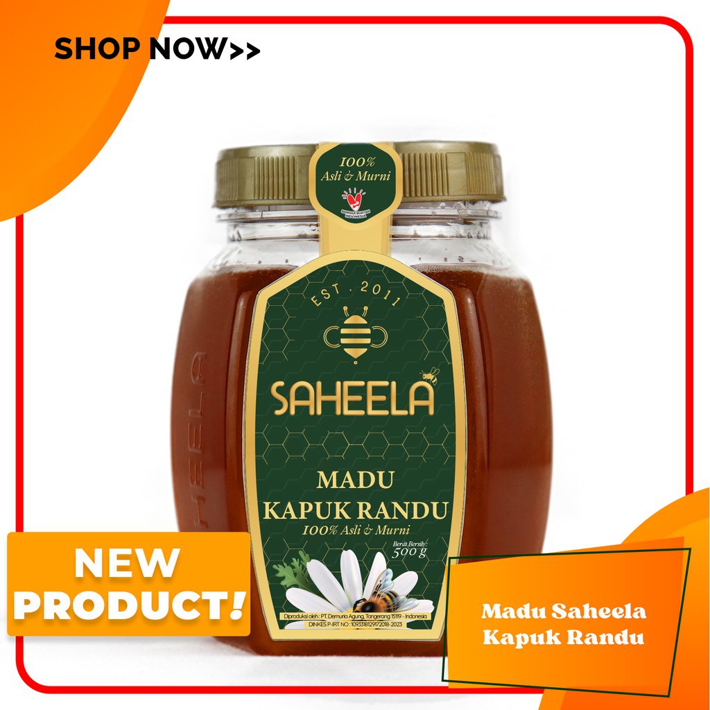 

[COD] Madu Kapuk Murni Saheela 500gr - Madu Asli Sahela 500 gram - Sahella Raw Honey - Madu Saheella