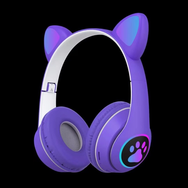 [ MZ-023 ] Headset wireless bluetooth Gaming LED Telinga Kucing /