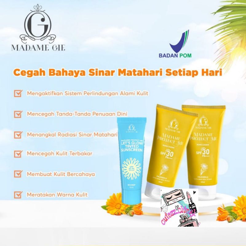 ☃️Cutezz_Ching1☃️Madame Gie Protect Me Sunscreen SPF30 PA+++|Tinted Sunscreen SPF50 PA+++|Madame Gie Madame Protect Me Sunscreen SPF 50 PA+++