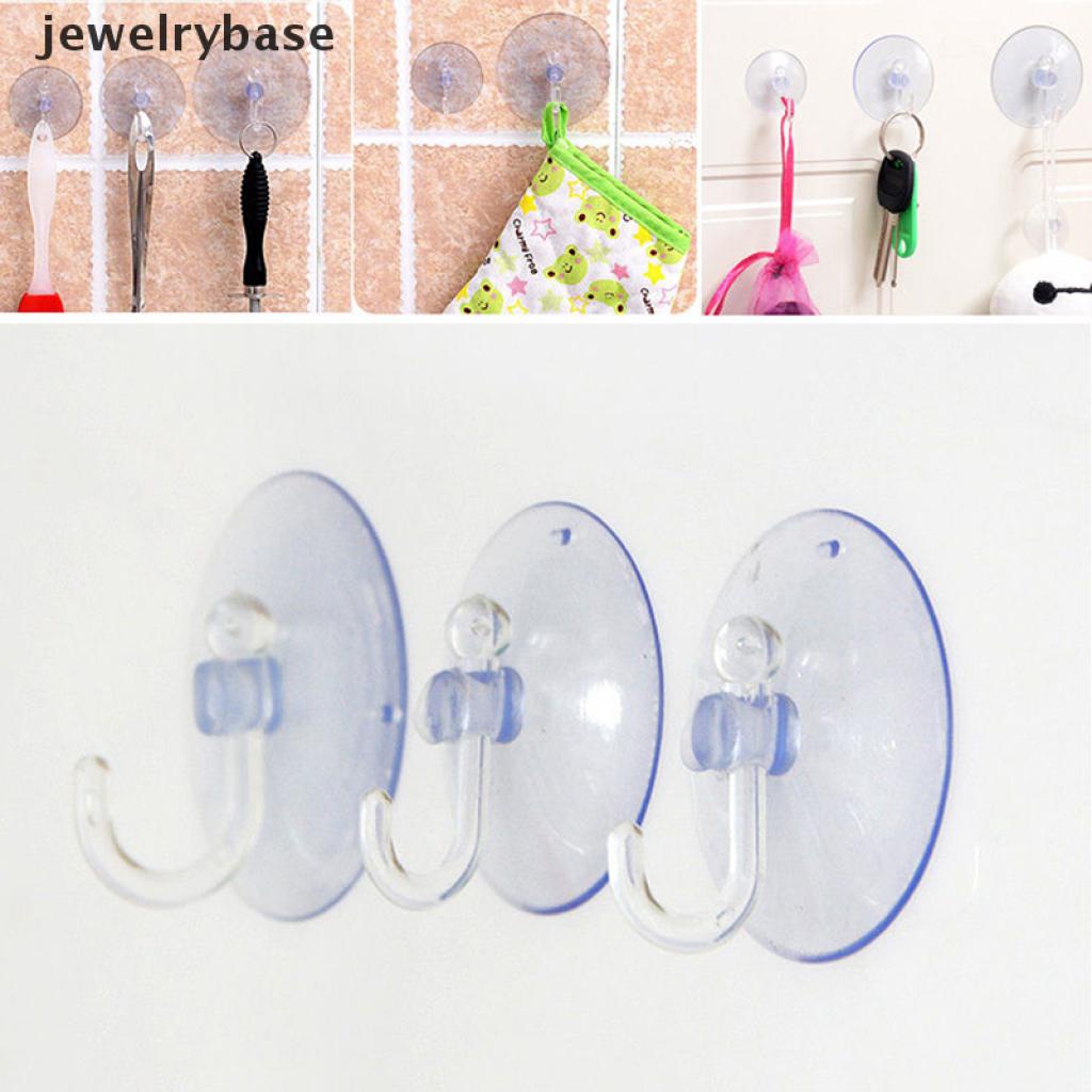 Base Kait Gantung Dinding Transparan Dengan Suction Cup Aksesoris Dapur / Kamar Mandi