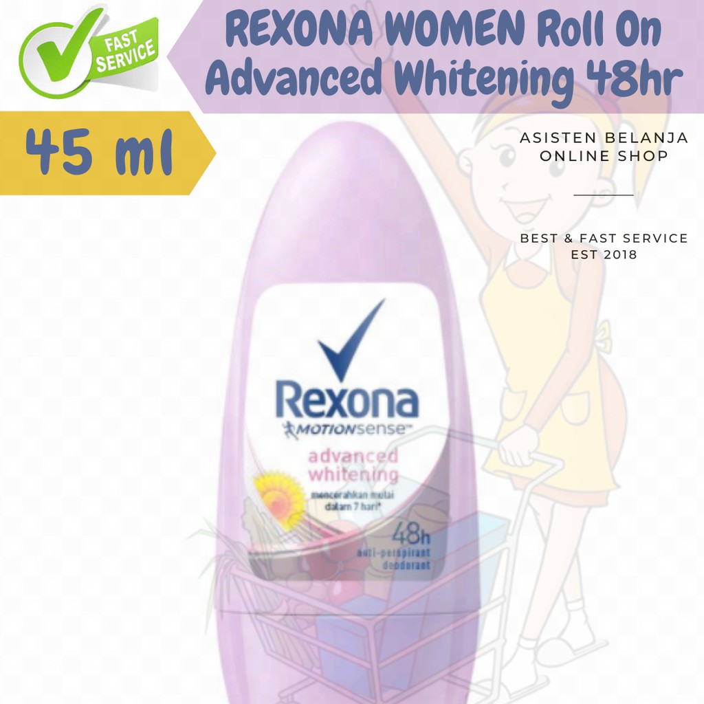 Rexona Women Advance Advanced Whitening Brightening 45ml Deodorant Roll On Pemutih Ketiak 45 ml