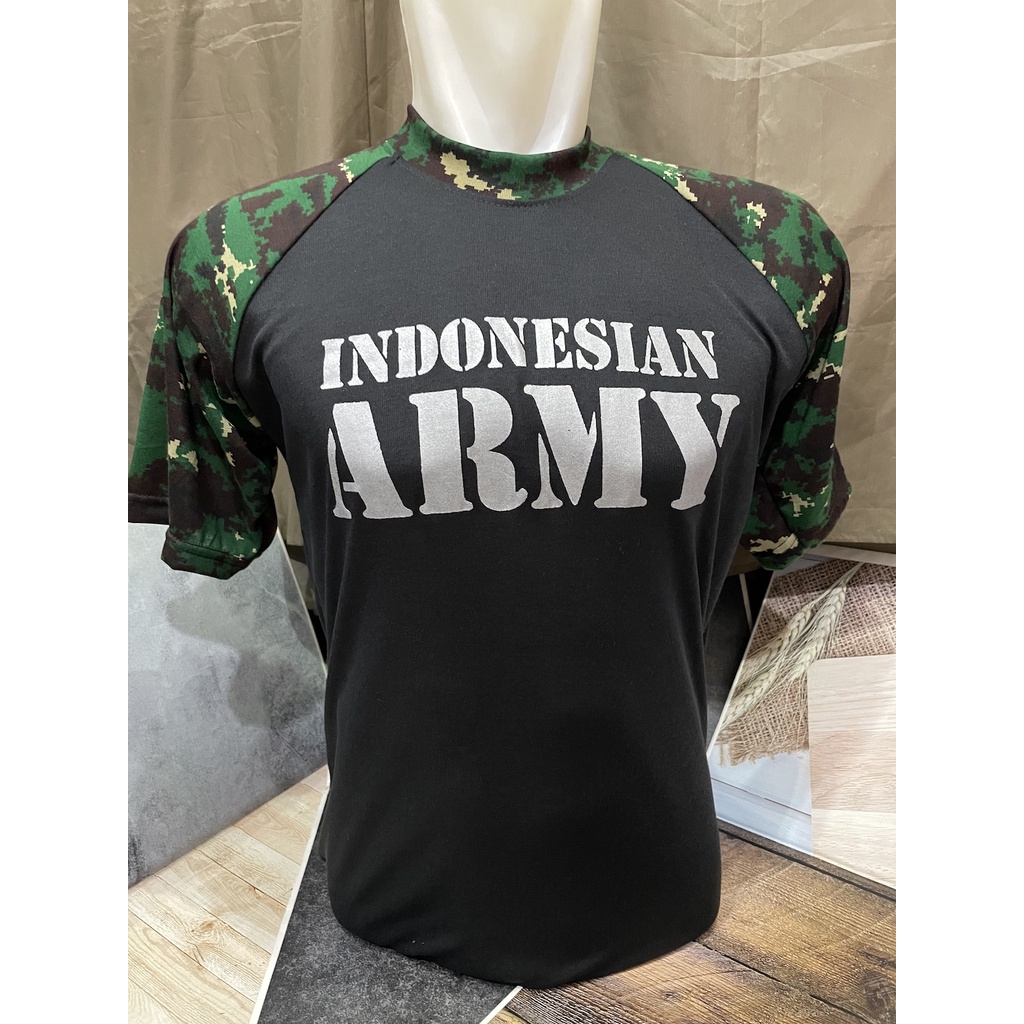 Kaos Raglan Loreng NKRI - Kaos Raglan Loreng - Kaos Army - Kaos Loreng ARMY