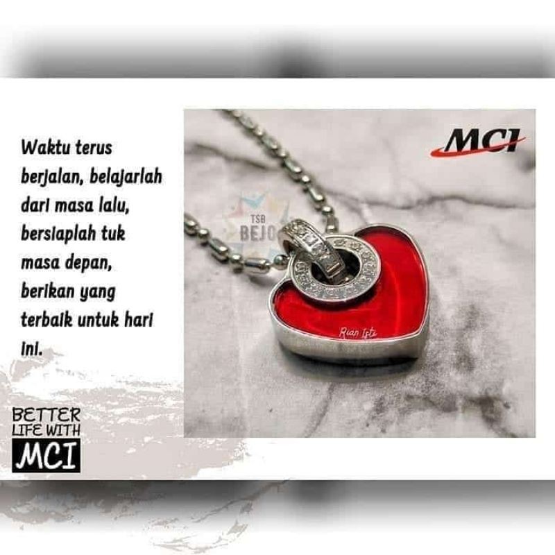 MCI kalung liontin love (BioCarbon Heart Red)