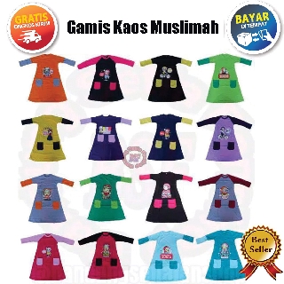  Gamis  Kaos  Anak  Karakter Muslimah usia 3 sampai 10 tahun 