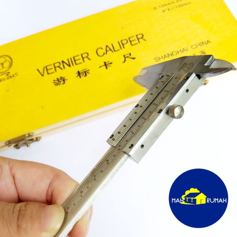 Sketmat Sigmat Jangka Sorong Vernier Caliper Kotak Kayu - TRICLE BRAND 15cm 6&quot; 150mm x 0.02mm