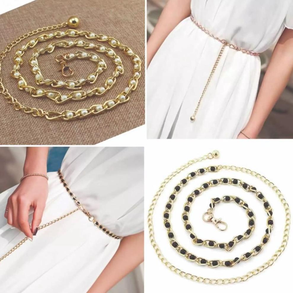 [KODE PRODUK T0L084468] IKAT PINGGANG BELT RANTAI SR21 MODEL MUTIARA SLIM FASHION AKSESORIS BAJU WAN
