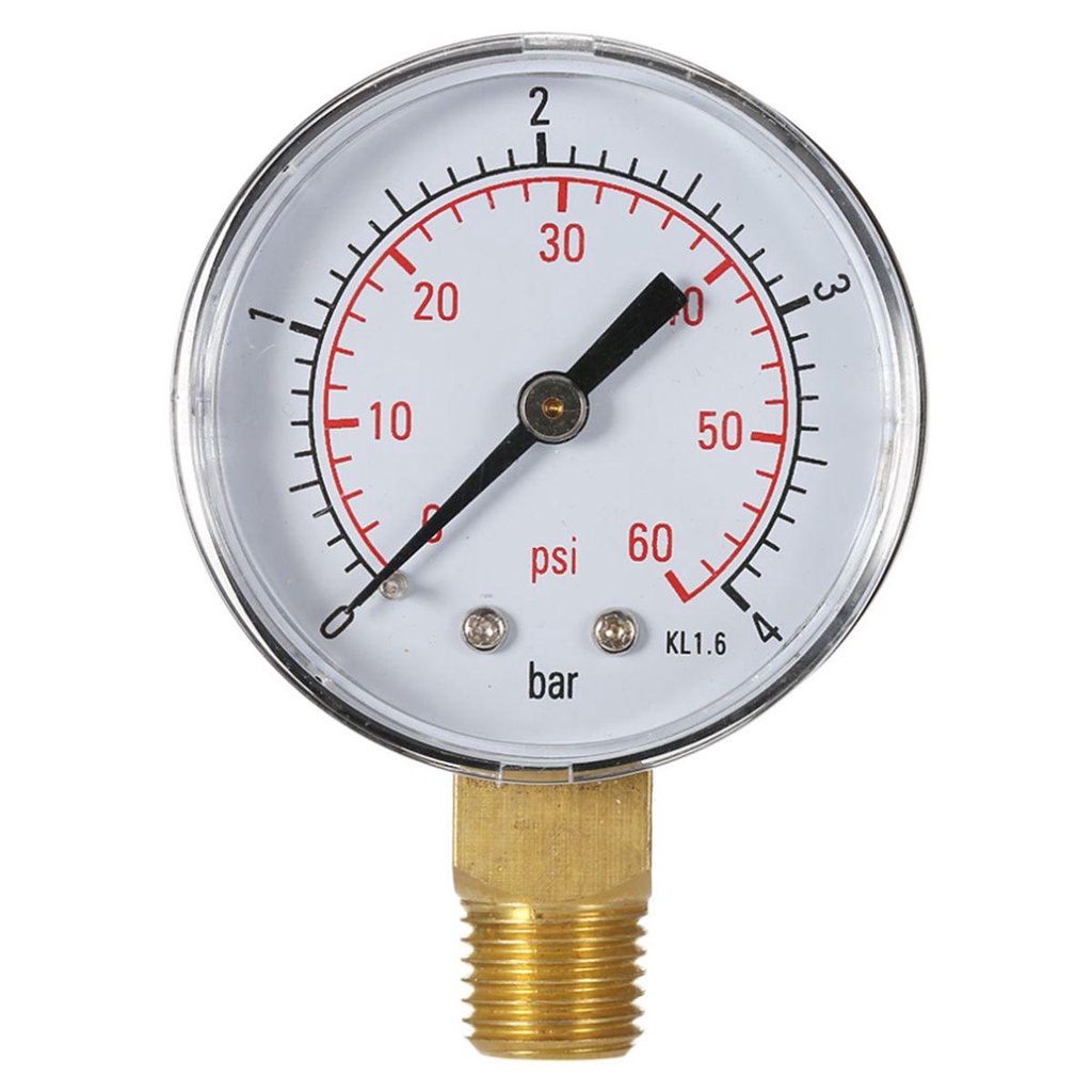 Lanfy Alat Ukur Tekanan Air Mini 60PSI 1per4 &quot;NPT TS-50 Manometer