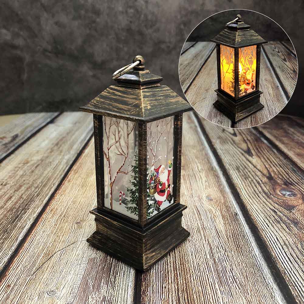 Lampu Minyak LED Model Gantung Desain Santa Elk Snowman Untuk Dekorasi Natal