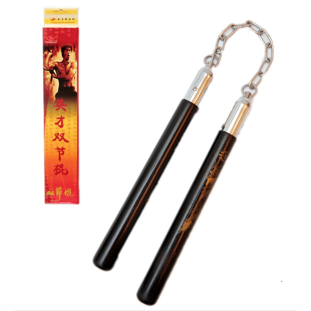 double stik kayu nunchaku kayu ruyung model kayu coklat dobel stik kayu Nunchaku kayu