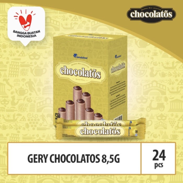 

Wafer-Biskuit- Gery Chocolatos 9 Gram @500 ( 1 Box Isi 24 Pcs ) -Biskuit-Wafer.