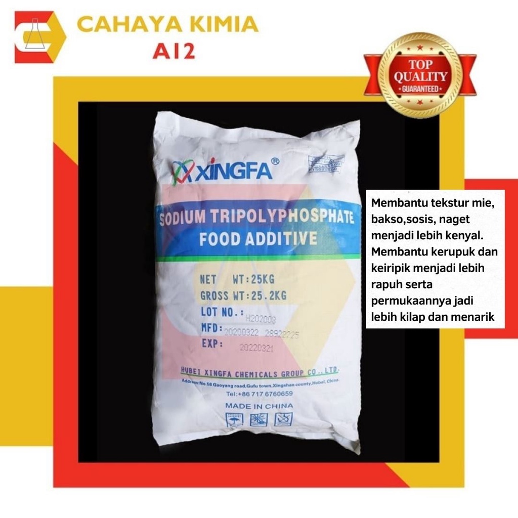 

STPP Food Grade ex. RRC (Hubei Xingfa) 1 zak (25kg)