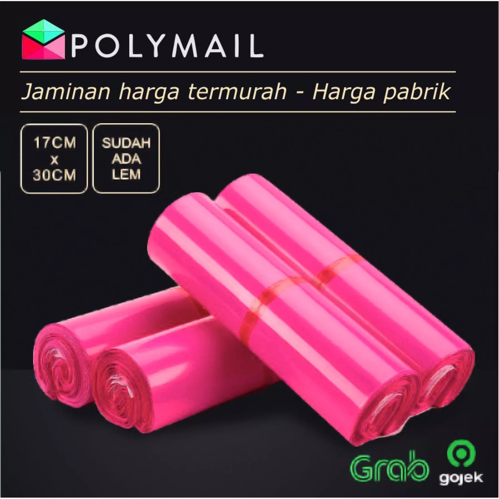 

PLASTIK POLYMAILER 17x30CM PINK PREMIUM GLOSSY ADA LEM PLASTIK PACKING ONLINESHOP