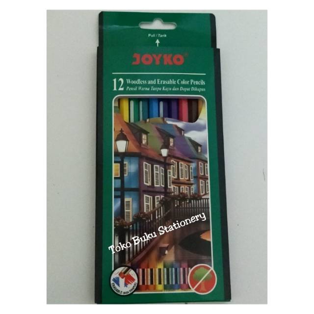 Pensil Warna Joyko 12 Colour-Pensil Warna Bisa Di Hapus