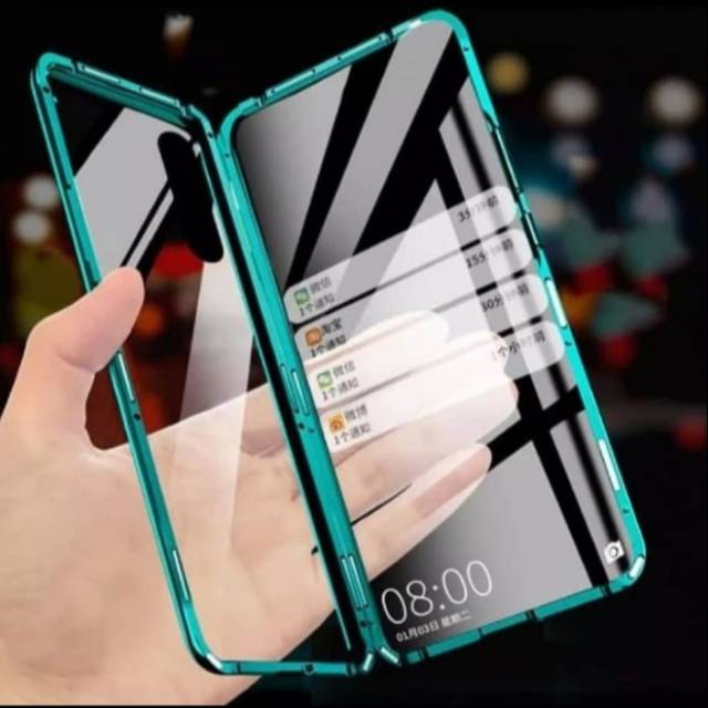 CASE MAGNETIC OPPO REALME XT DUOBLE KACA DEPAN BELAKANG ORIGINAL
