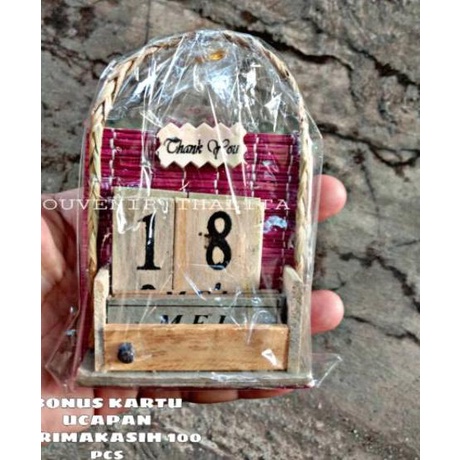 ✿ Souvenir Pernikahan Kalender Abadi Kemas Plastik Isi 50 Pcs ♢