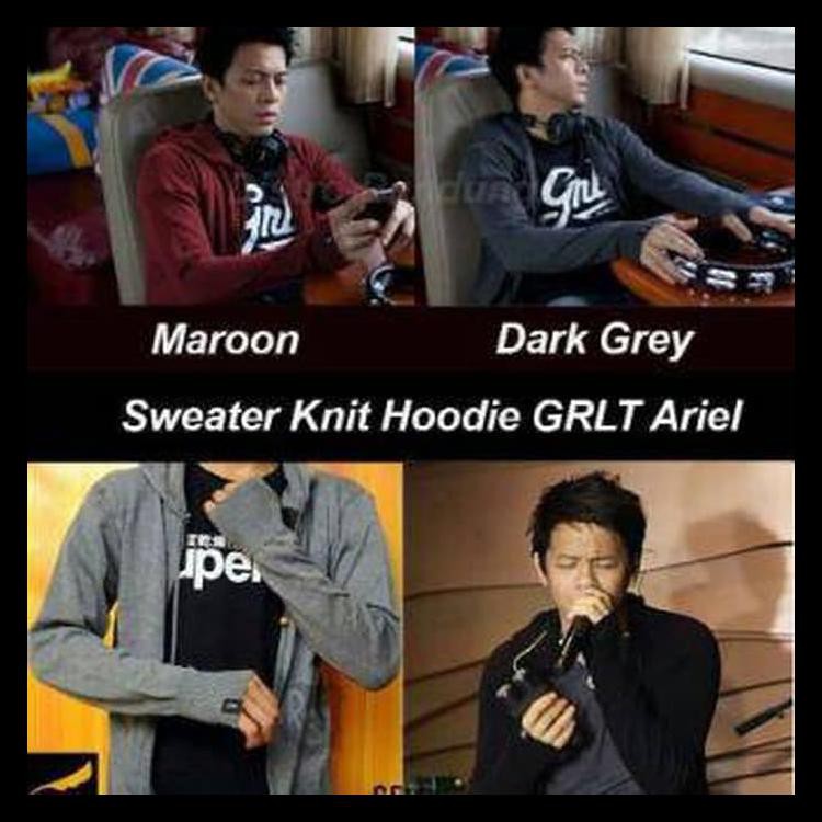 Terbaru Sweater Jaket Ariel Maroon, Abu Tua, Abu Muda, Hitam Greenlight Terlaris 