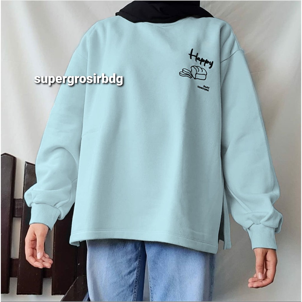 sweater wanita / HAPPY SOMEONE SWEATER / sweater wanita casusal