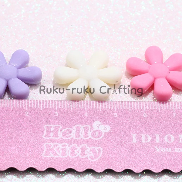 (15 Pcs) Manik Mote Bunga Pastel Bunga Daisy