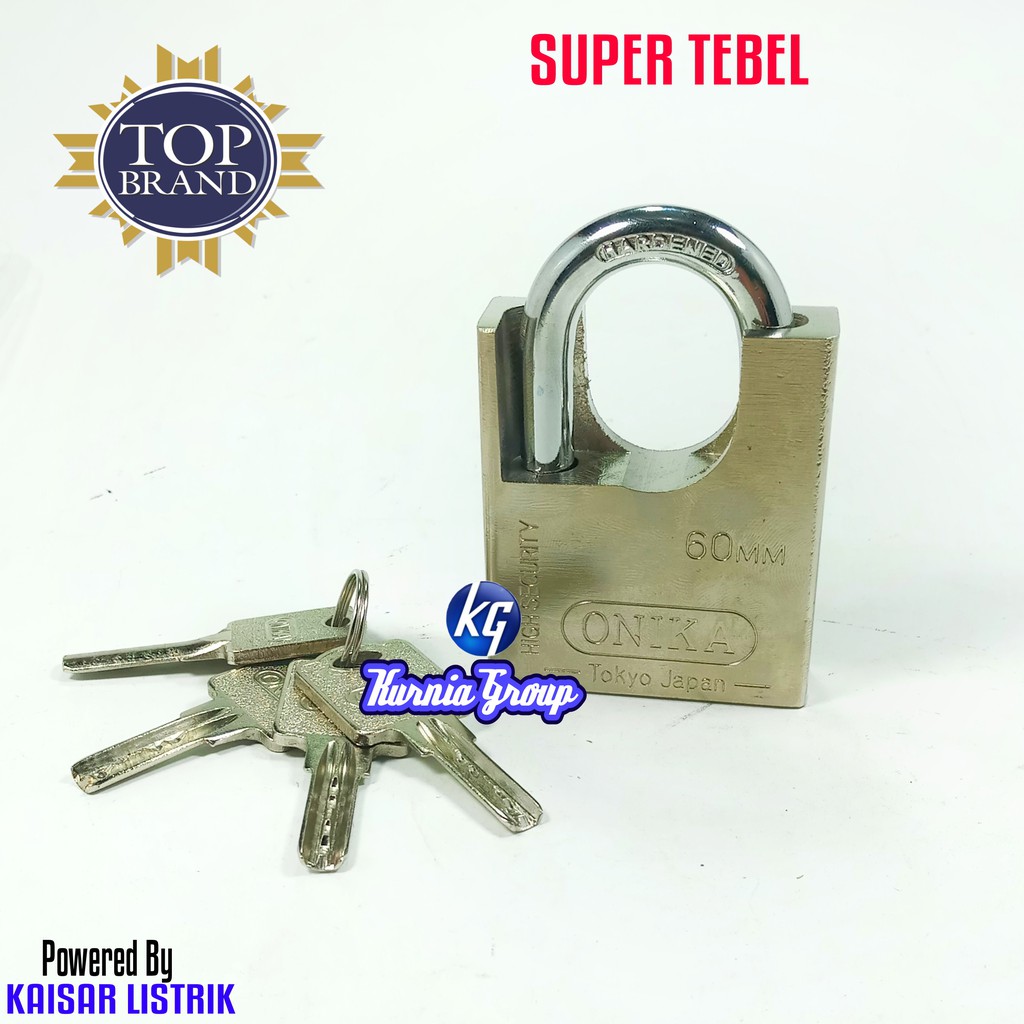 GEMBOK ONIKA JAPAN PREMIUM 60MM BAJA Super TEBEL AMAN PAdlock Pintu Gerbang Rantai Toko Kualitas JOS