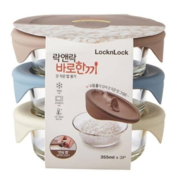 lock n lock rice meal container oven glass isi 3 pcs